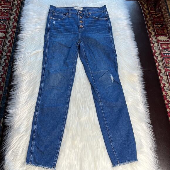 Madewell Denim - Madewell 10” Inch High Rise Exposed Button Skinny Jeans